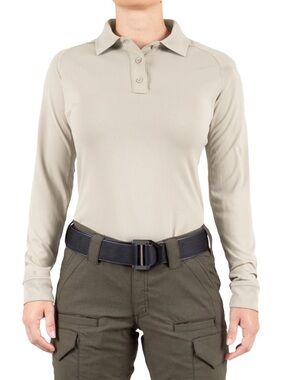 First Tactical NWT Women’s Tan Performance Long Sleeve Polo Shirt - Size S